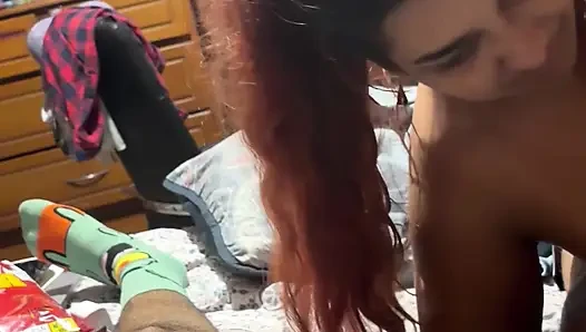 Trini si cewek india barat nyepong sampai tenggorokan dan telan sperma