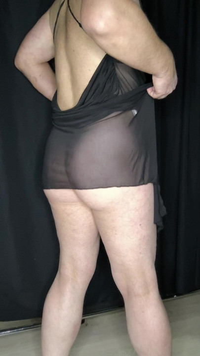 My beautiful ass in a transparent chemise
