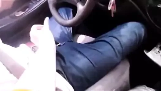 Giving Stranger a Handjob For Ride, Homenade, He Cums With Huge Load
