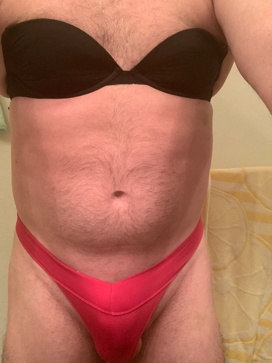 Stroking in stepdaughter's bra and thong