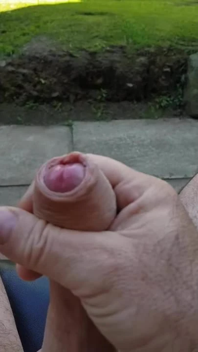 having a wank in my garden