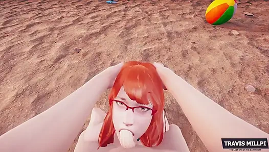 Plaj günü: kızıl saçlı üvey kız kardeşle çıplaklar plajı