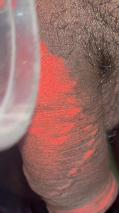Indian Desi Boy cock with orange colour . | Clip 1