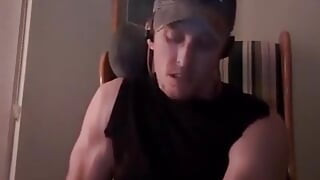 Muscular Guy's Eyes Roll Back When He Cums