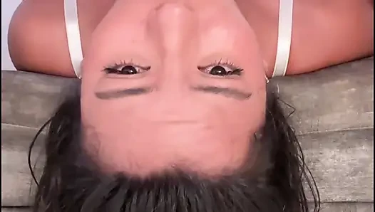 Mishell chokes on big cock in her throat