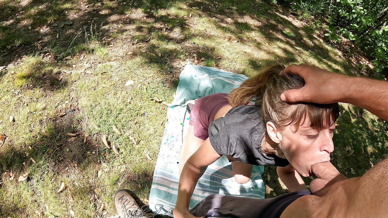 MILF Catches Pervert Masturbating in Public Park Gets Pissed On and Huge Facial Cumshot