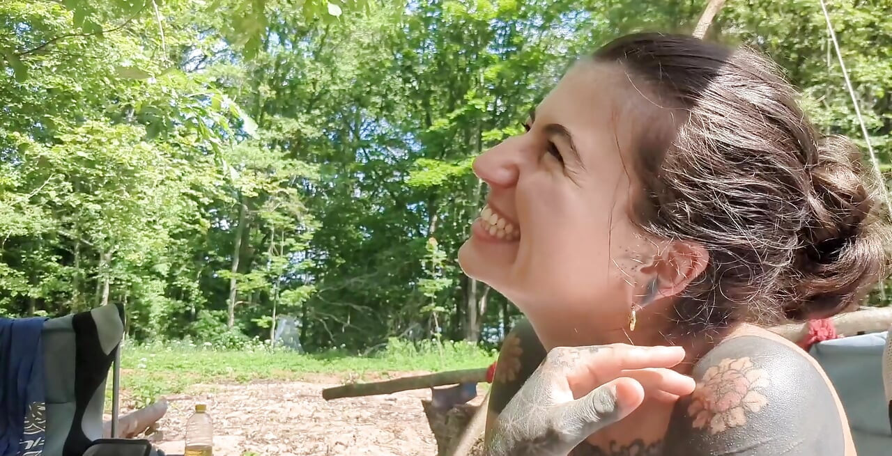 Outdoor Camping Blowjob with Cumshot