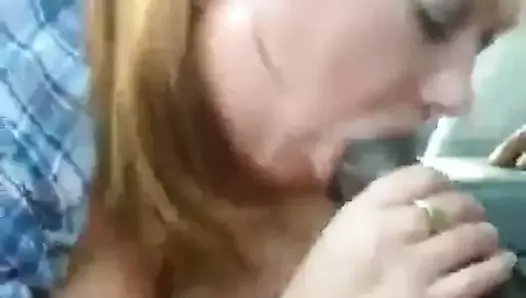 Blonde MILF Swallows Cum in Car