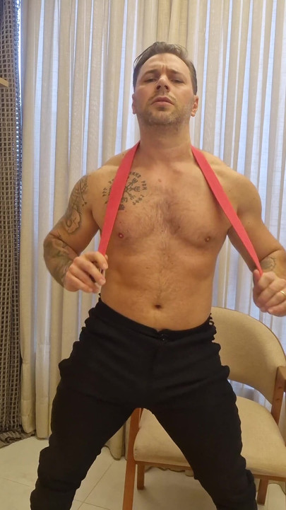 Sexy Firefighter Performs Full Striptease and Cum in His Underwear