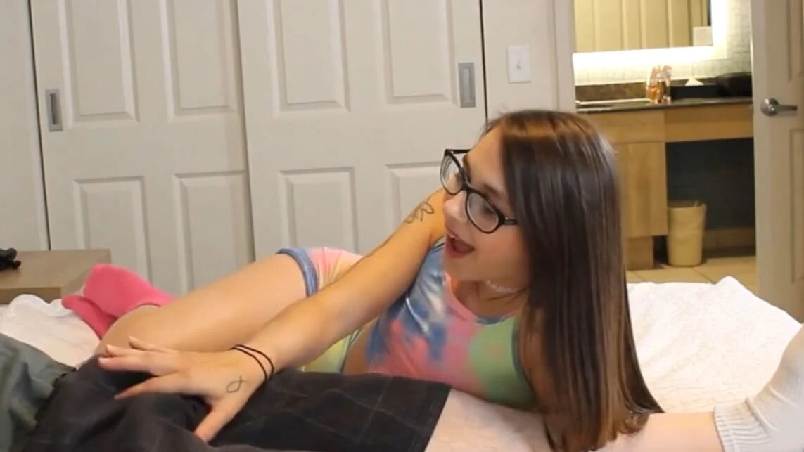 Her frustration mounts as his little dick can't satisfy her