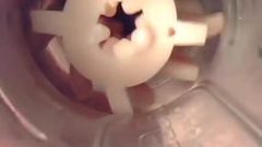 Close up of fleshlight toy fucking cock big bell end