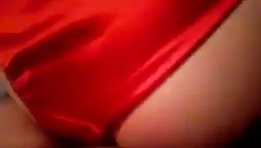 red satin panties
