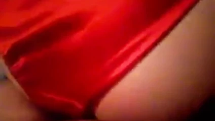 red satin panties