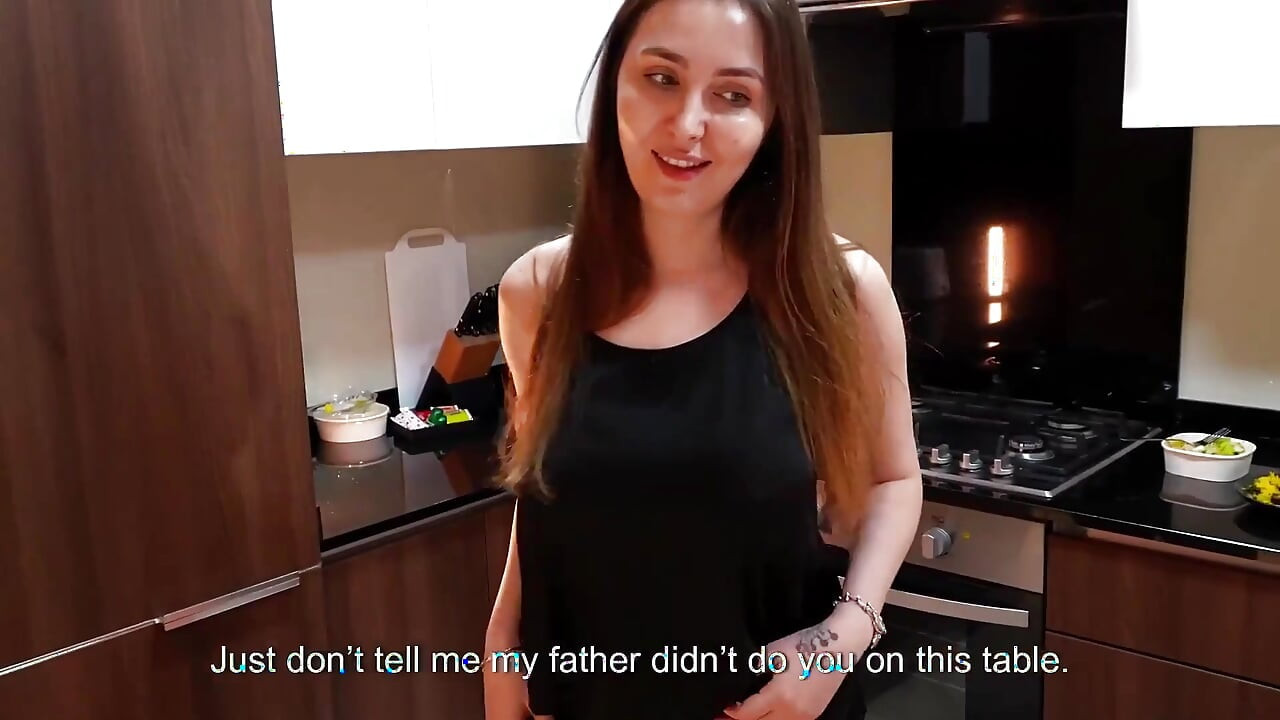 POV: Stepmom Gives Me a Secret Kitchen Blowjob After Staring at My Cock Under the Table