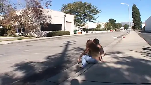 Hot girls eat cum after sucking massive cocks deep throat