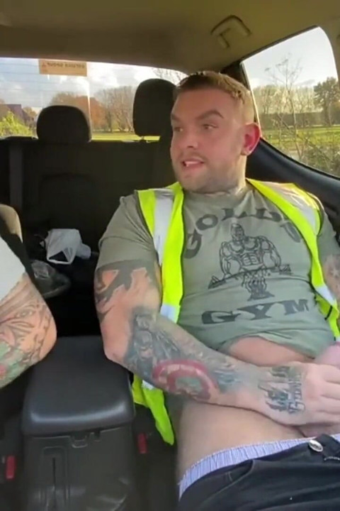 Builders Have a Jerk in the Car at Work
