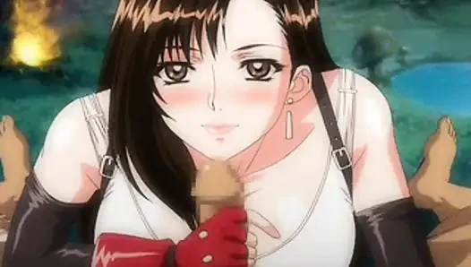 Sarcasticshovel392 sunar: Final Fantasy VII'dan Tifa Lockhart İngilizce altyazılı yoğun anime tarzı oral seks seansında yeniliyor