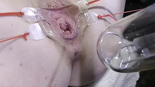 Weit Gespreizte Muschi Nahaufnahme Fickt Mit Lampe 1000 Watt