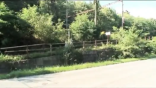 Big boobs blonde girl in action...outdoor sex