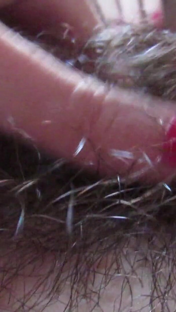 Spectacular moment from "Closeup hairy pussy play with mirror and big clit"