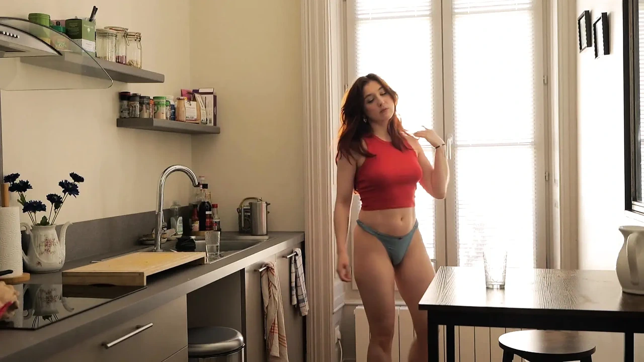 JOI – Your hot redhead roommate just wants to play with your morning wood.