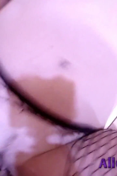 Sexy girl with black beads rides old dude