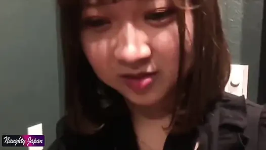 Busty Net Cafe Beauty with Bright Eyes Turns Heads in a Fast and Wild Private Moment