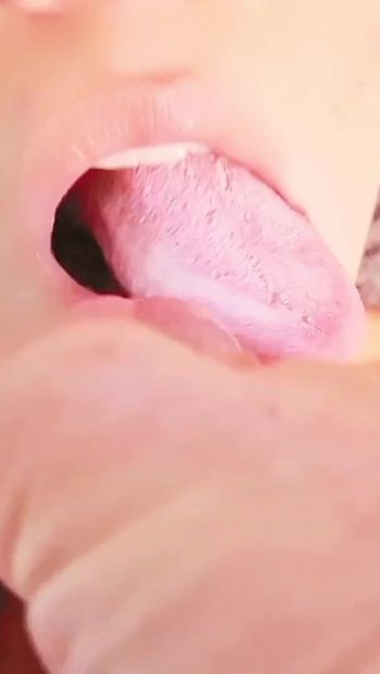 Come and see the full video on my MYM. He jerks off on my face and cums on my tongue