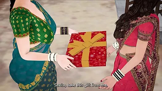 Голод киски индийской дези бхабхи Savita насытил сосед