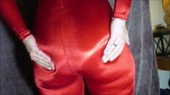 Mature PAWG Hot Wife in Shiny Spandex Catsuit Bodysuit spandex