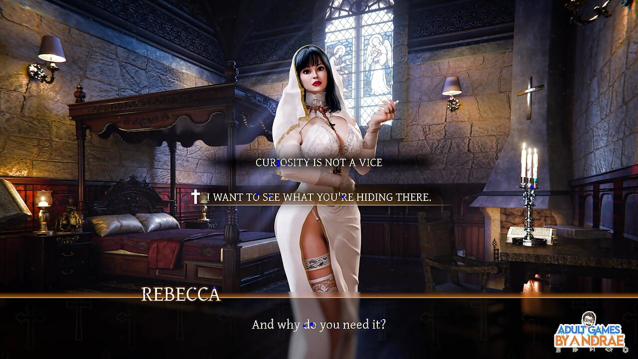 Stepsisters in Sin Gameplay Part 14 - Rebecca Holds the Key Inside Her Pussy