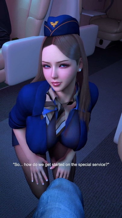 Fucking and cum inside a flight attendant with a perfect body - 3D Animation 4K | Clip 1