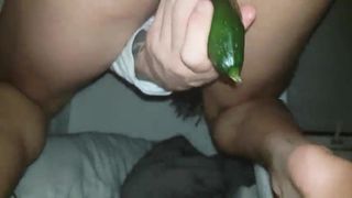 bubbly twink gapes with a cucumber