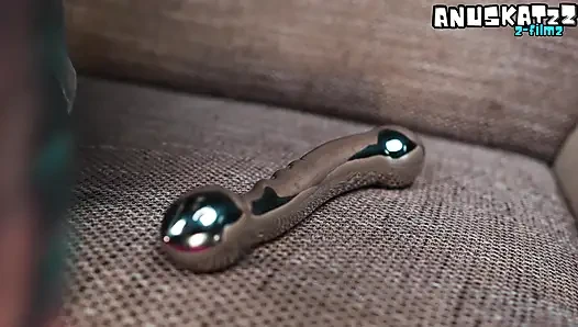 Çelik dildo ile dreadhead anal delik genişletme eğitimi