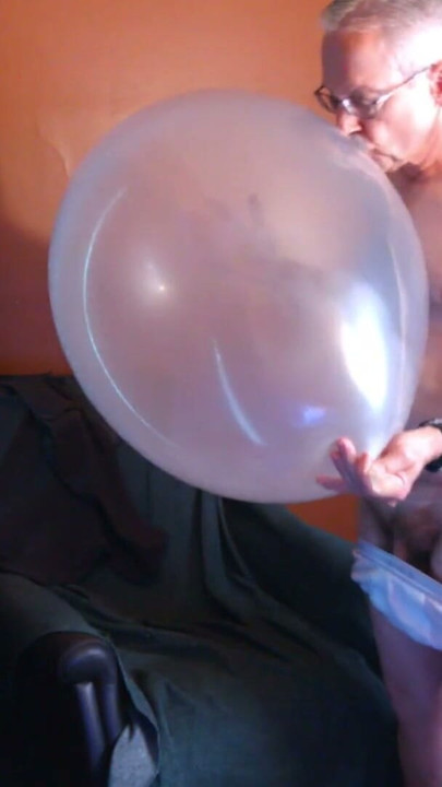 114) Slow Inflation of Big Round Balloon, JO, Cum and Pop! Daddy | Clip 2