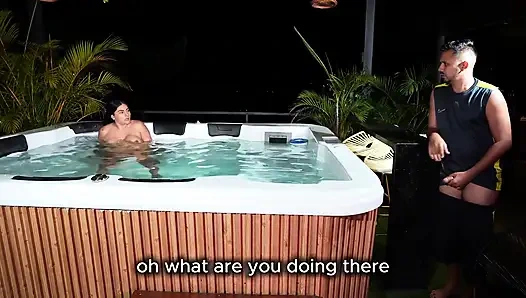 I End up Fucking the Technician Who Has a Hard Cock After Seeing Beautiful Latina Masturbating in the Jacuzzi