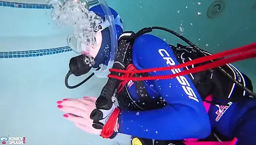 Underwater Bondage in Scuba Tied Tight & Dragged Through Water
