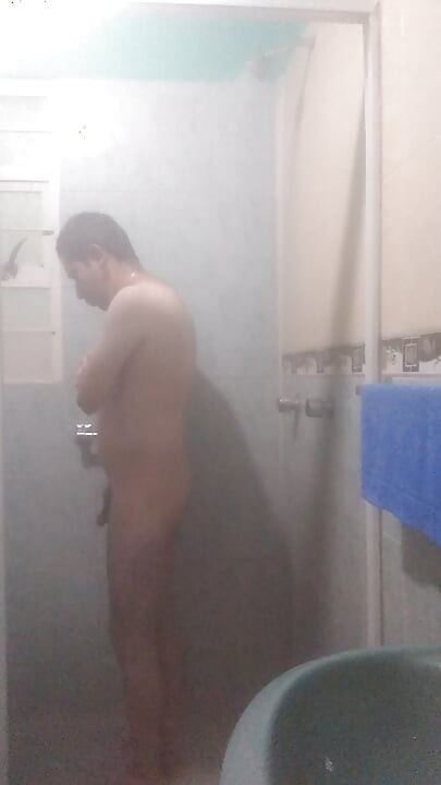 Man in the shower