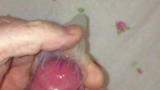 (cumshot) bir prezervatif içine Jacking