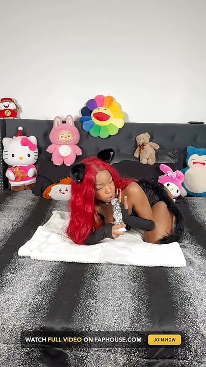 Kitty Charms Creature Cock Solo Masturbation
