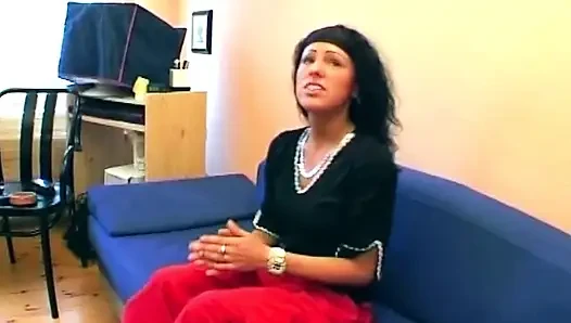 Lactating Brunette Fingers Sloppy Wet Pussy in Fishnets