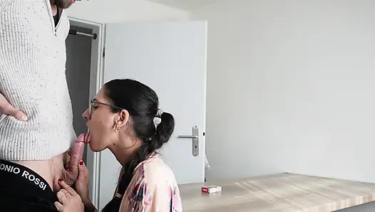 Paki Mix Fucked Hard on the Kitchen Table - Blowjob, Doggy & Cumshot Finish!