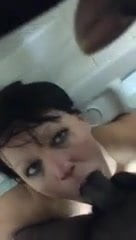 BCS Deep throats big black cock in bath tub