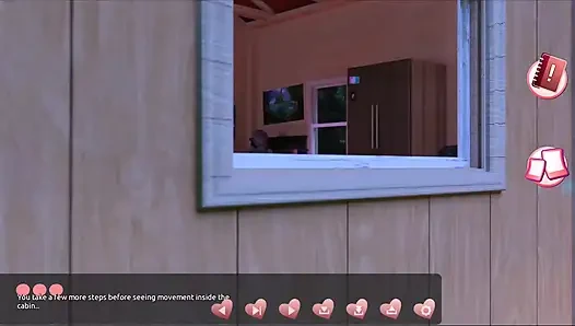 Helping the hotties #3 - Johannes took a sneak peak to see what the girl in the cabin is up to.