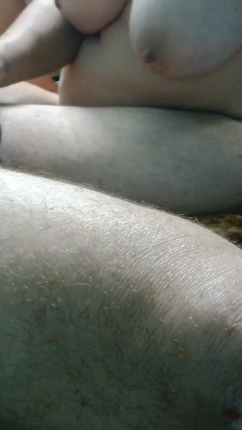 Captivating moment from "BBW using toys to give horny husband handjob until he blows his load"