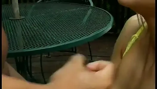 Pretty older blonde pleases a stubby dick until it spits at her
