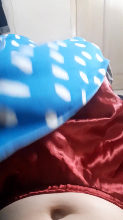 Wearing satin mini skirt inside shorts | Clip 1