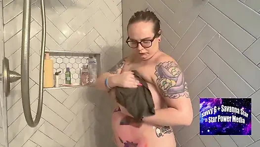 Savanna Star Double Shower Solo: Rave Fantasy Pussy Play & Toe Tease