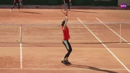 Caroline Garcia oefent