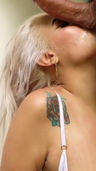 HUGE NATURAL BOOBS Blonde Cock Lover Face Fucked ROUGH & SLOPPY | Clip 2